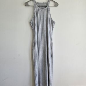 Heather Gray Halter Full Length Dress
